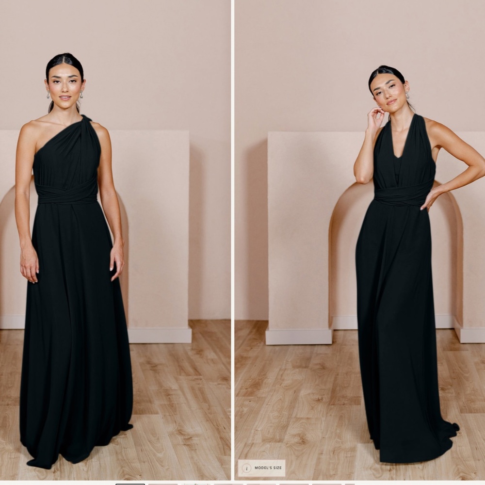 Black Devan Convertible Chiffon Dress